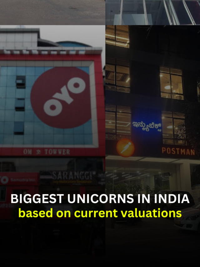 Biggest UNICORNS in India , based on current valuations